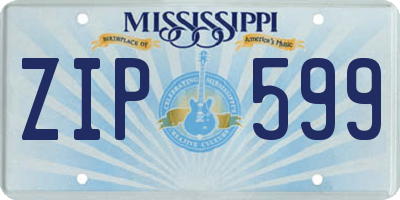 MS license plate ZIP599