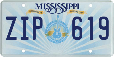 MS license plate ZIP619