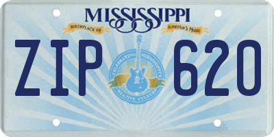 MS license plate ZIP620