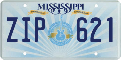 MS license plate ZIP621