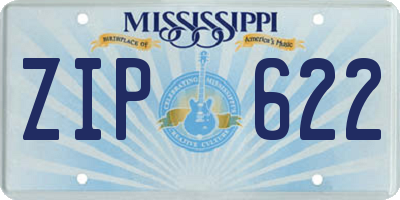 MS license plate ZIP622