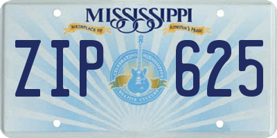 MS license plate ZIP625