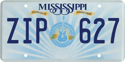 MS license plate ZIP627