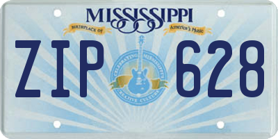 MS license plate ZIP628