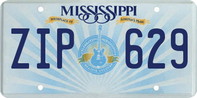 MS license plate ZIP629