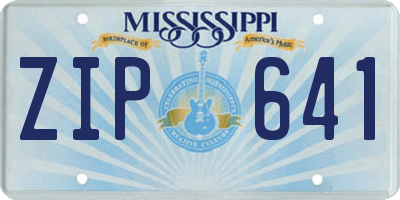 MS license plate ZIP641