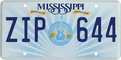 MS license plate ZIP644