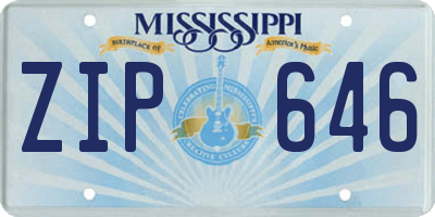 MS license plate ZIP646