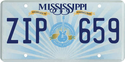 MS license plate ZIP659