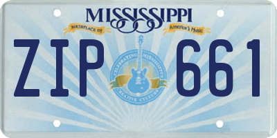 MS license plate ZIP661