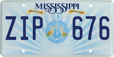 MS license plate ZIP676