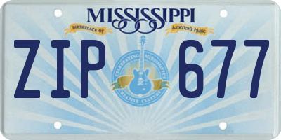 MS license plate ZIP677