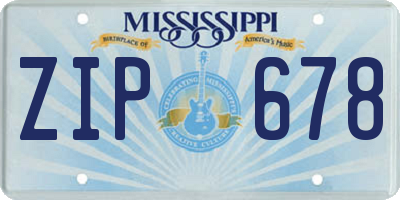 MS license plate ZIP678
