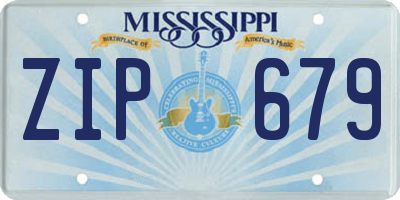 MS license plate ZIP679
