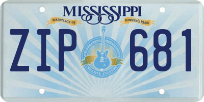 MS license plate ZIP681