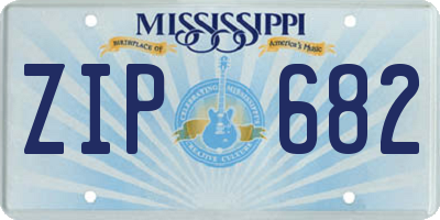 MS license plate ZIP682