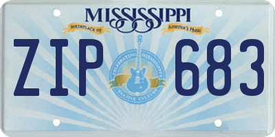 MS license plate ZIP683