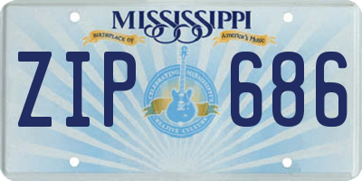 MS license plate ZIP686
