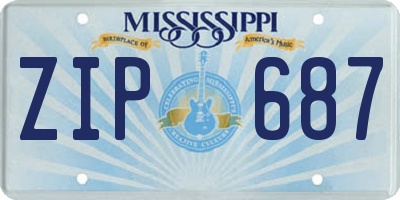 MS license plate ZIP687