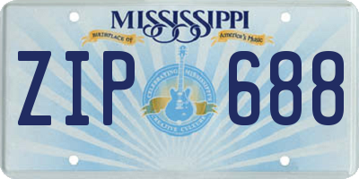 MS license plate ZIP688
