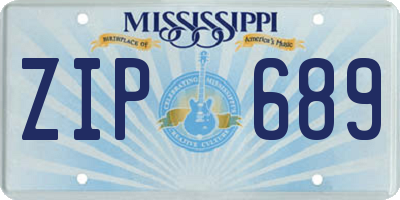 MS license plate ZIP689