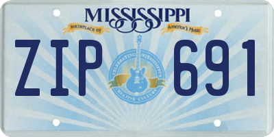MS license plate ZIP691