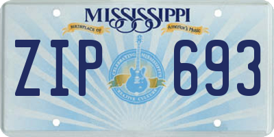 MS license plate ZIP693