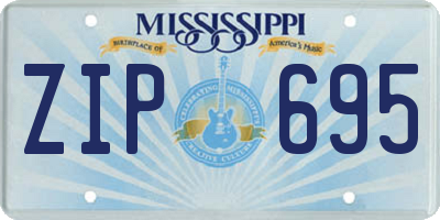 MS license plate ZIP695