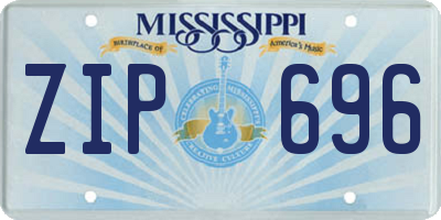 MS license plate ZIP696