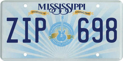 MS license plate ZIP698