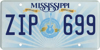MS license plate ZIP699
