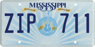 MS license plate ZIP711