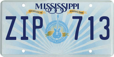 MS license plate ZIP713