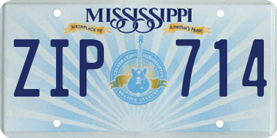 MS license plate ZIP714