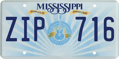 MS license plate ZIP716