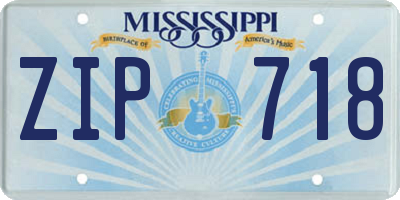 MS license plate ZIP718