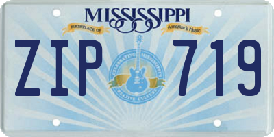 MS license plate ZIP719