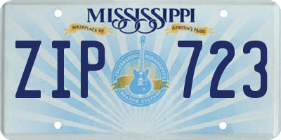 MS license plate ZIP723