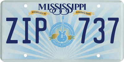MS license plate ZIP737