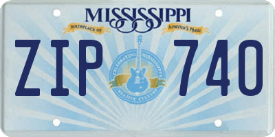 MS license plate ZIP740