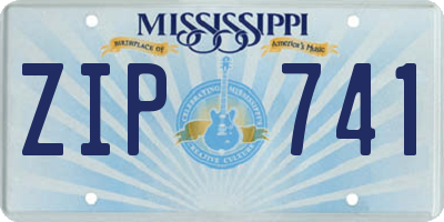 MS license plate ZIP741