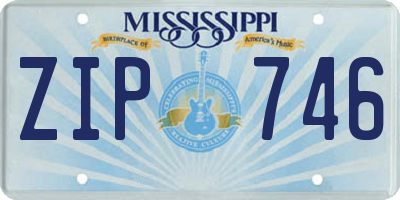 MS license plate ZIP746
