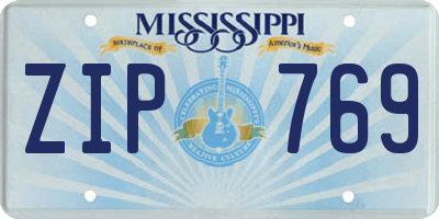 MS license plate ZIP769