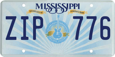 MS license plate ZIP776