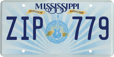 MS license plate ZIP779