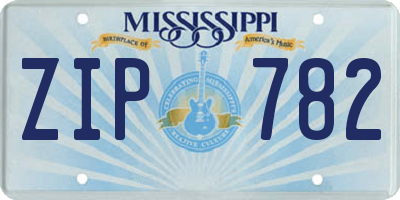 MS license plate ZIP782
