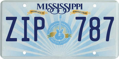 MS license plate ZIP787