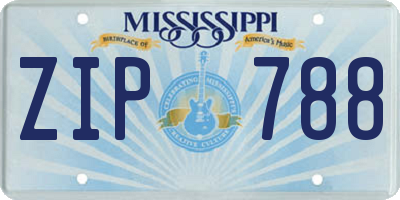 MS license plate ZIP788