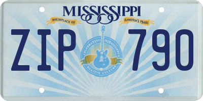 MS license plate ZIP790