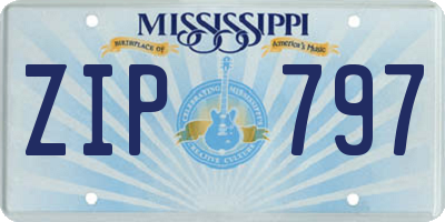 MS license plate ZIP797